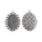 John Bead 38mm Antique Silver Oval Pendant Frames, 3ct.